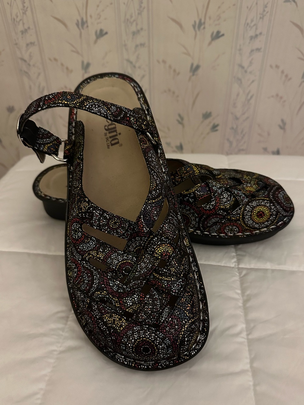 Alegria Multicolor Patterned Slingback Clog
